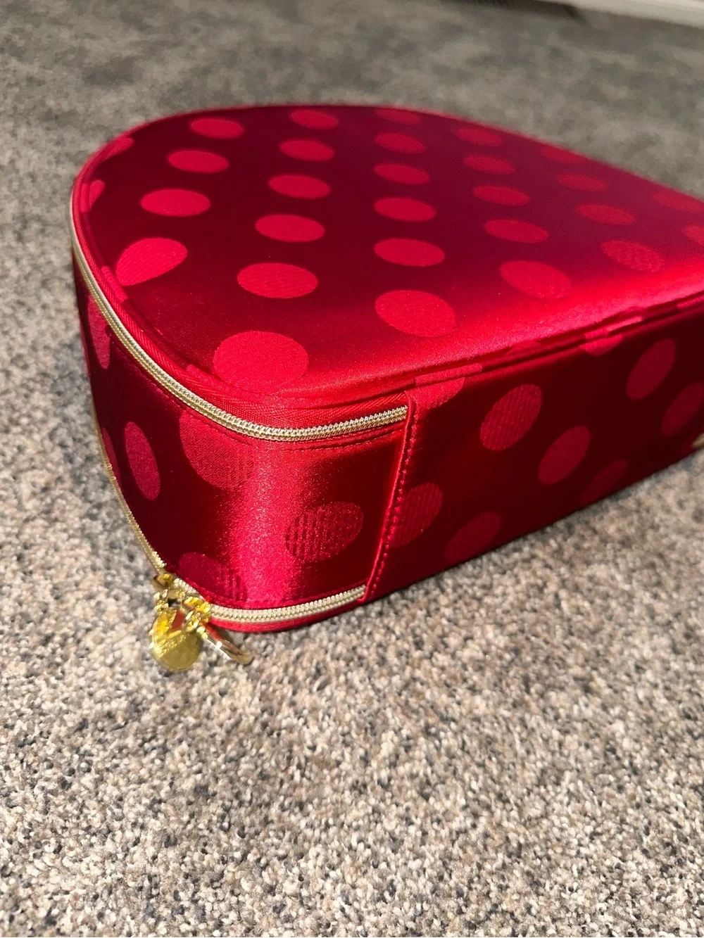 Estée Lauder Red Polka Dot Top-Handle Cosmetic Bag